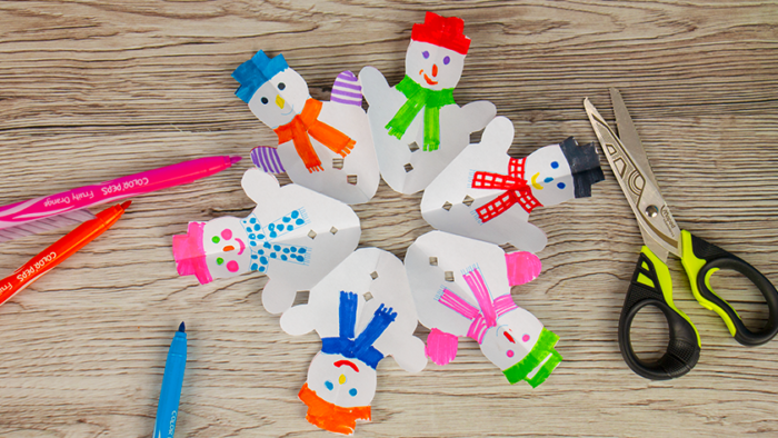 Créez des bonhommes de neige en papier !