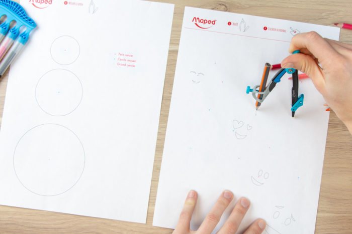 Actvité Enfant - Apprendre à dessiner avec un compas en donnant vie à des  emojis !