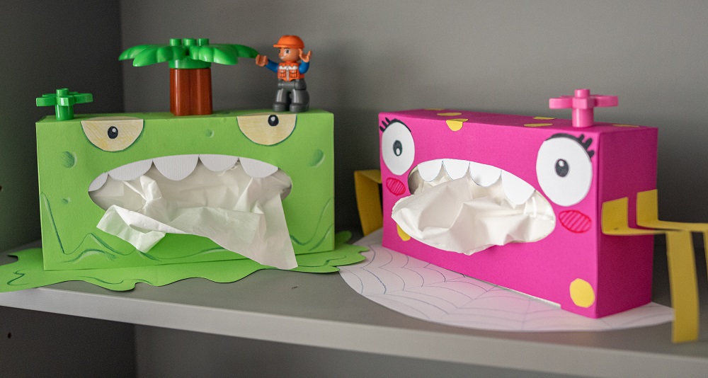 DIY Enfant - Décorer une boîte à mouchoirs en carton