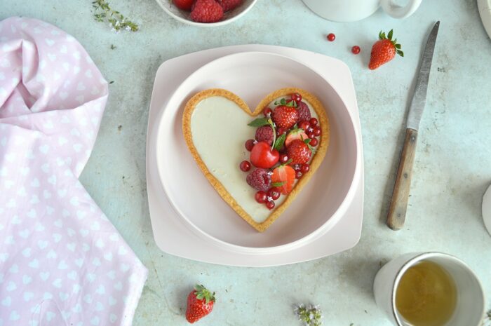 Tarte panna cotta en forme de coeur pour la fetes des meres Mapiwee by MAPED