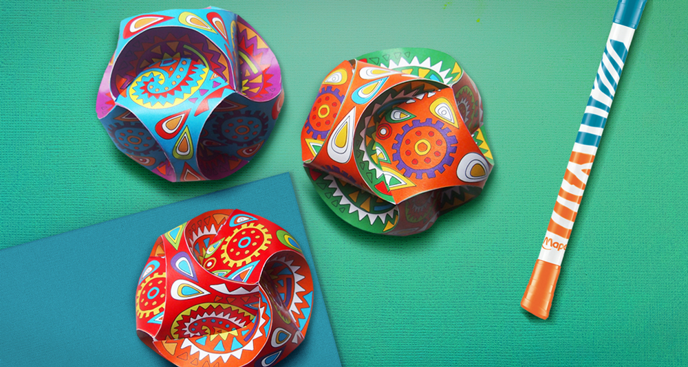 DIY coloriage volume paper globes mandala