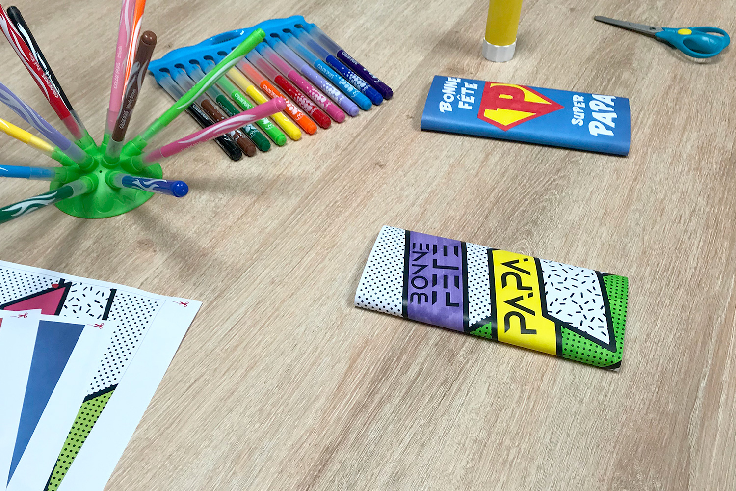 Bricolage Enfant DIY Fête des pères - Personnalise tablette de chocolat 7
