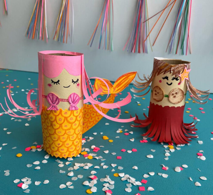 Recycle des rouleaux de papier en personnages amusants