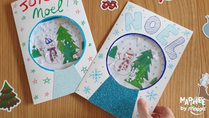 Motif Bonhomme de Neige Cartes de Vœux et 24 Enveloppes GWHOLE 24 Pcs Cartes de Noël Arbre de Noël Boule de Noël 