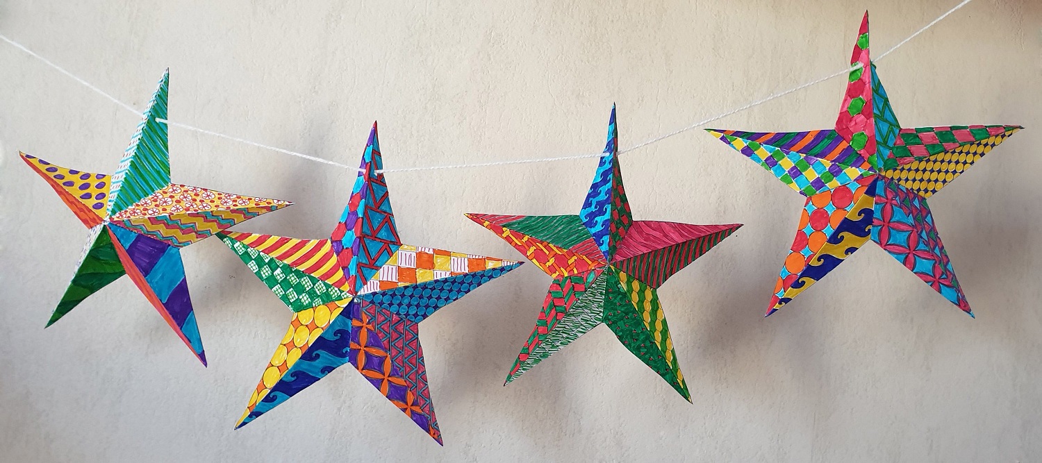 Patrons à télécharger - Modèle origami : Etoile en papier
