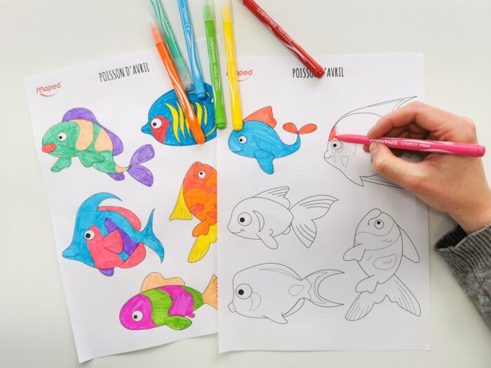 Mapiwee by Maped - coloriage poisson d'avril à imprimer 1