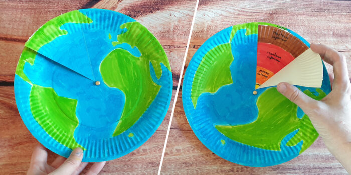 Bricolage géologie : activité manuelle pour enfant, fabriquer les couches internes de la terre avec une assiette en carton