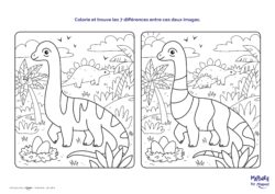 Jeu des 7 erreurs - coloriages dinosaures