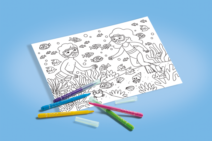 Coloriage plongée sous-marine