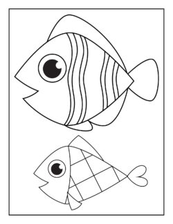 Mapiwee coloriage poisson à imprimer et découper pour poisson d'avril