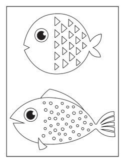 Mapiwee coloriage poisson à imprimer et découper pour poisson d'avril