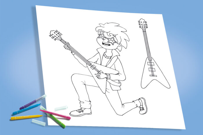 Coloriage chanteur de rock