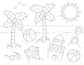 Coloriage jeux de sable à la plage à imprimer