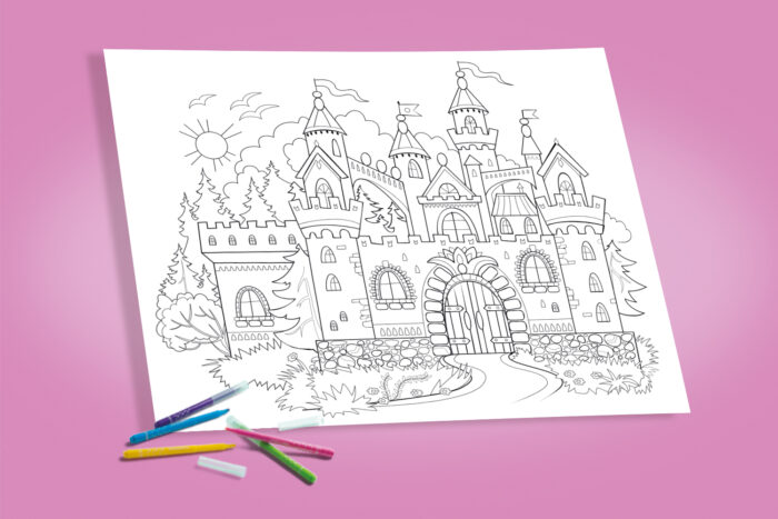 Coloriage chateau prince et princesse à imprimer
