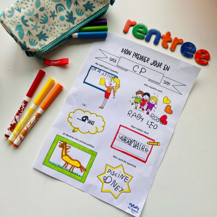 Affiche pour la rentrée des classes à imprimer