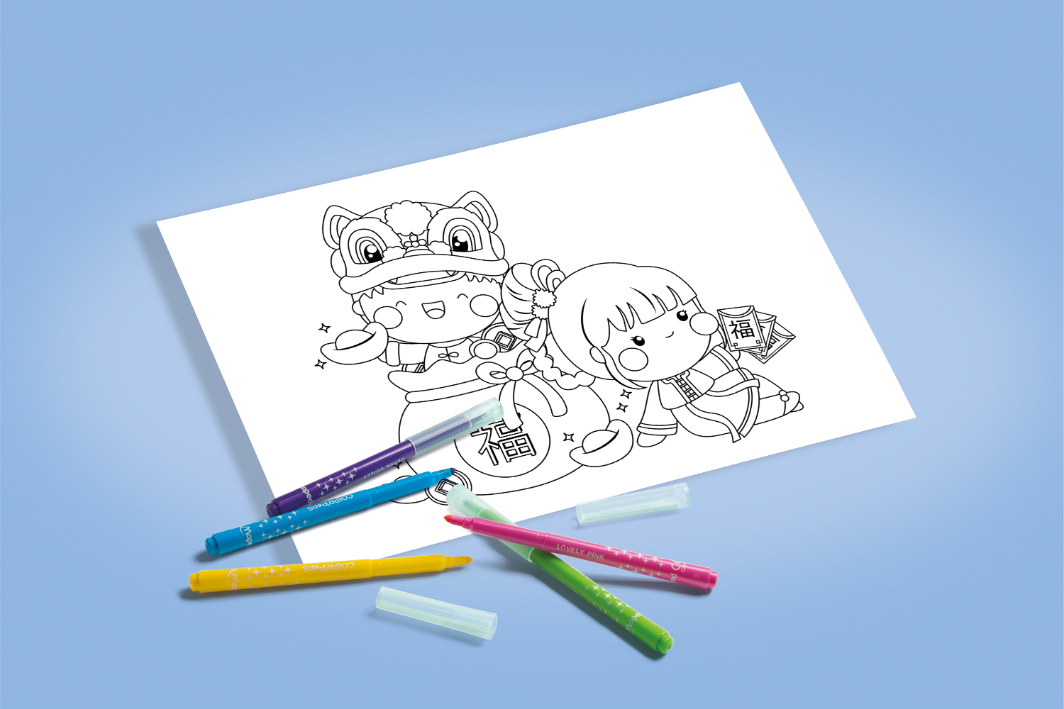 Mapiwee by Maped Coloriage Nouvel An chinois