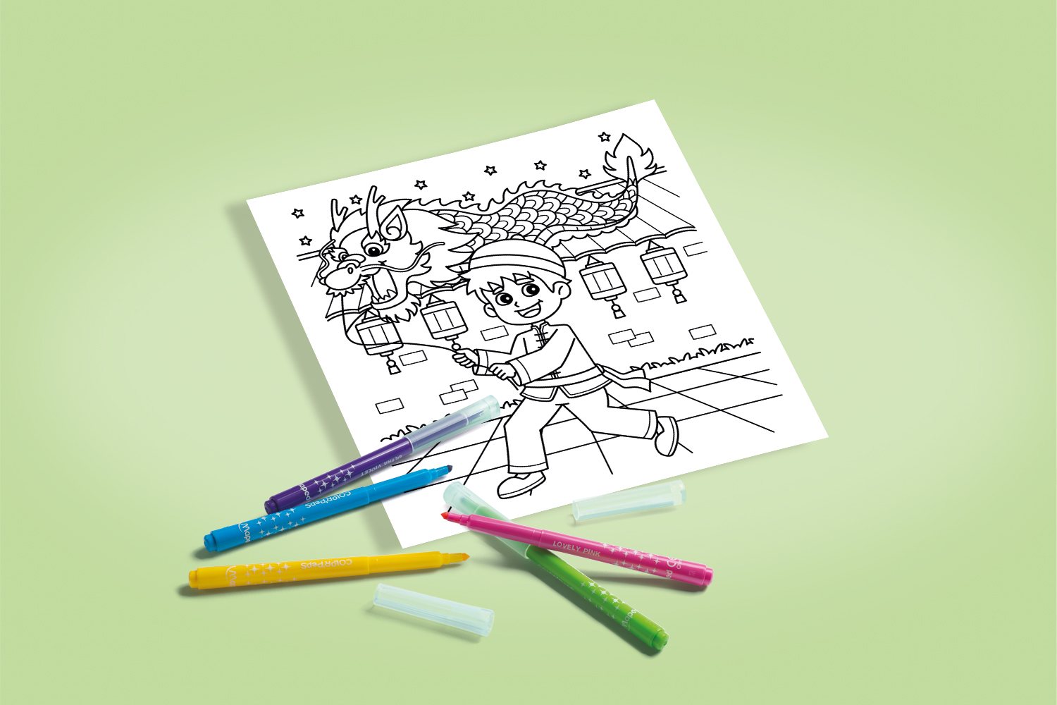 mapiwee by maped coloriage nouvel an chinois signe du dragon