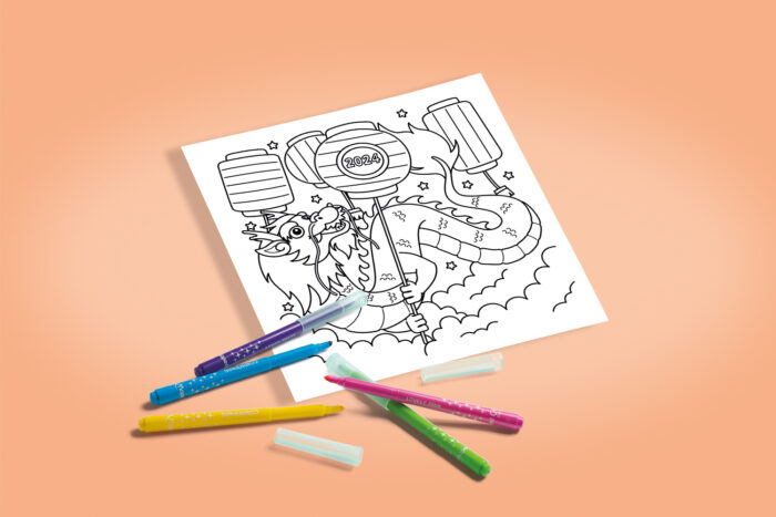 Mapiwee by Maped coloriage Nouvel An chinois dragon 2024