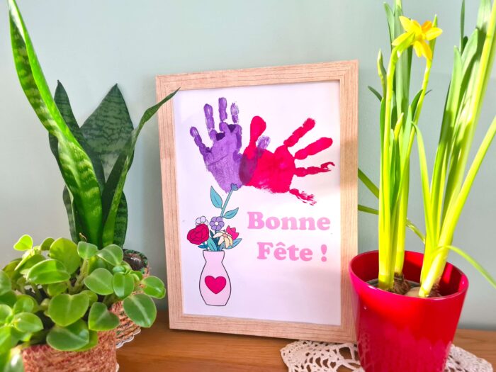 mapiwee by maped fabriquer une affiche bonne fete avec bouquet empreinte main