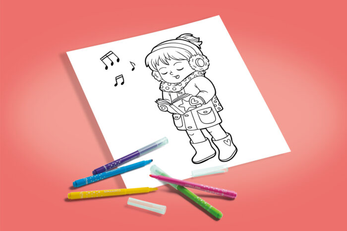 Coloriage jeune fille à la chorale à imprimer