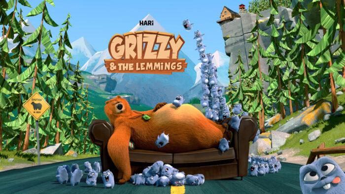 Coloriage mystère à imprimer : Grizzy et les Lemmings