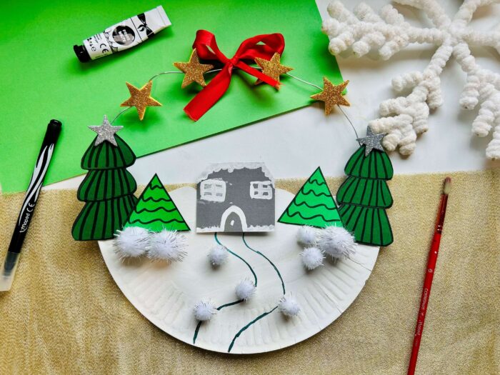 diy enfant noël couronne paysage hivernal image couverture