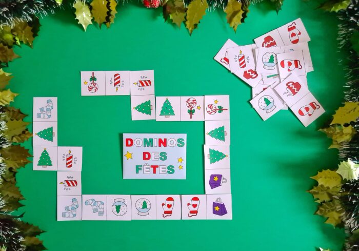 diy noël enfant jeu domino nouvel an image de couverture