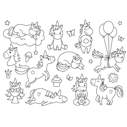 coloriage licornes rigolotes à imprimer