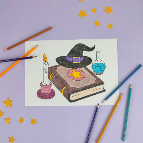 Cahier de coloriages et jeux apprentis sorciers