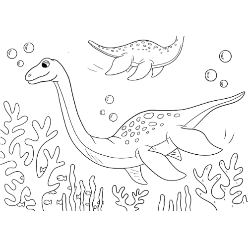 coloriage dinosaure marin à télécharger