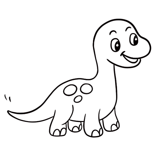 coloriage petit dinosaure facile à colorier