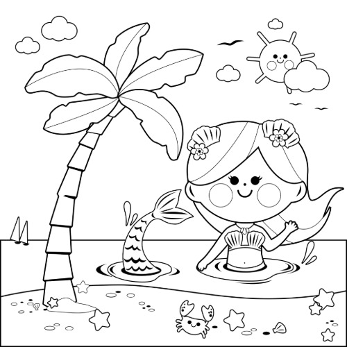 Sirène au bord de la plage