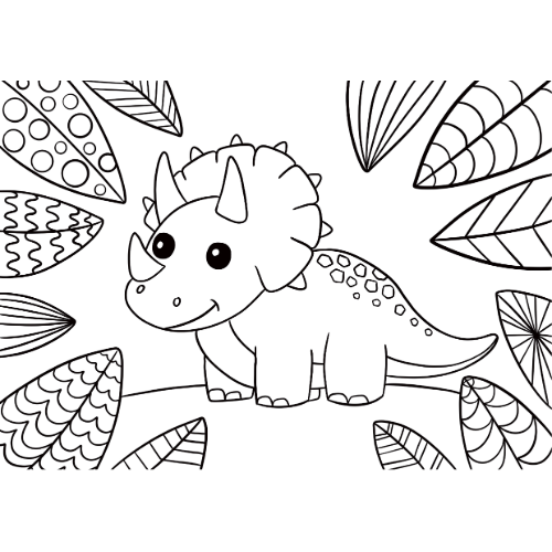 coloriage bébé triceratops