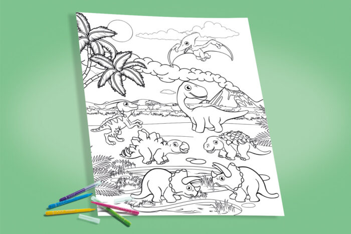 Coloriage monde des dinosaures