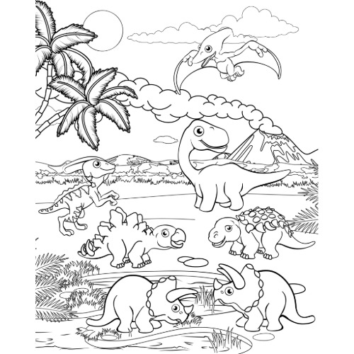 Coloriage monde des dinosaures