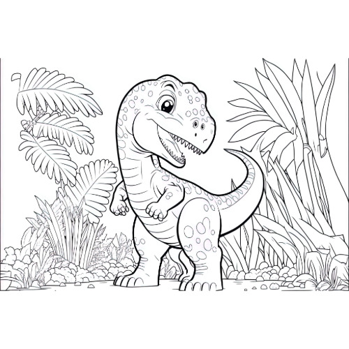 Coloriage petit dinosaure T-Rex