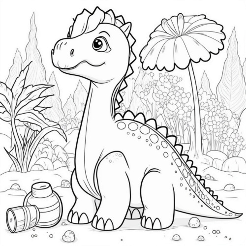 Coloriage petit dinosaure