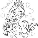 sirène et hippocampe à imprimer