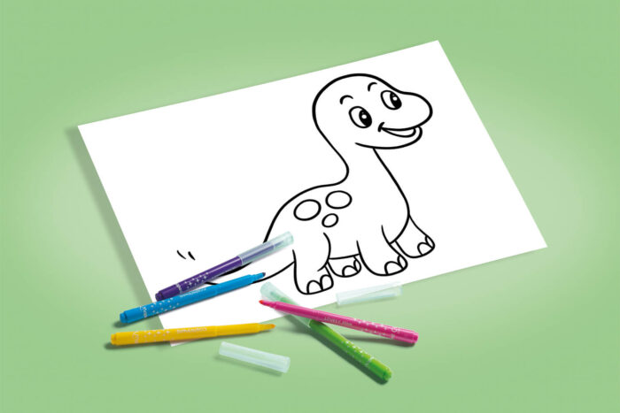 Coloriage petit dinosaure facile à colorier