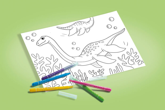 Coloriage dinosaure marin