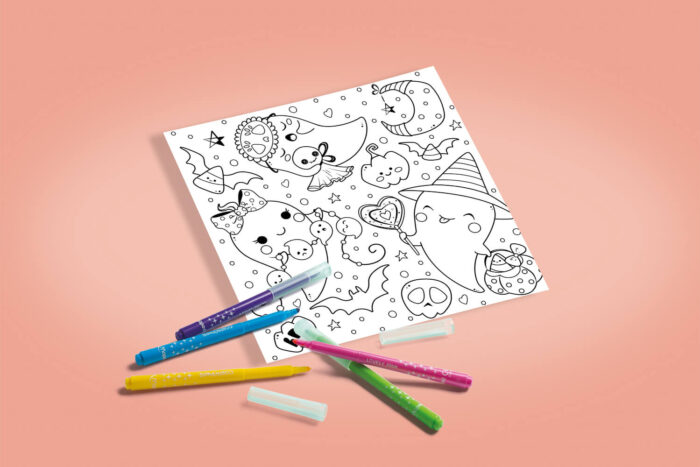Coloriage Halloween fantômes