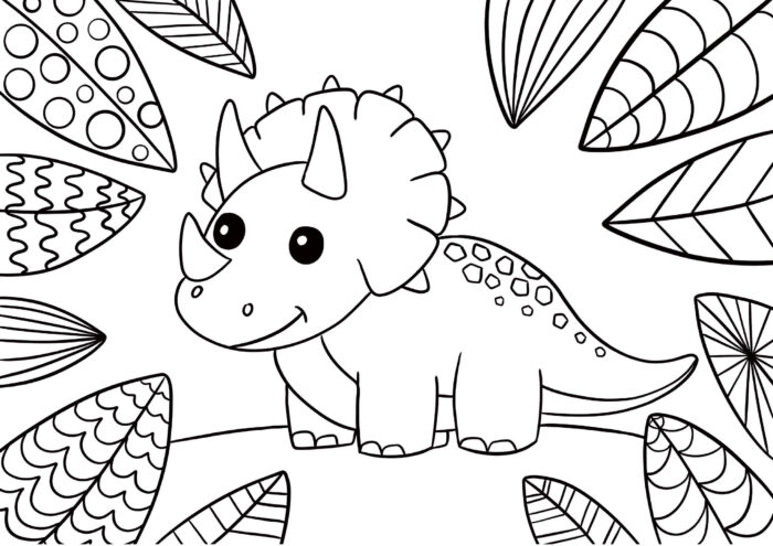 coloriage dinosaure tricératops à imprimer