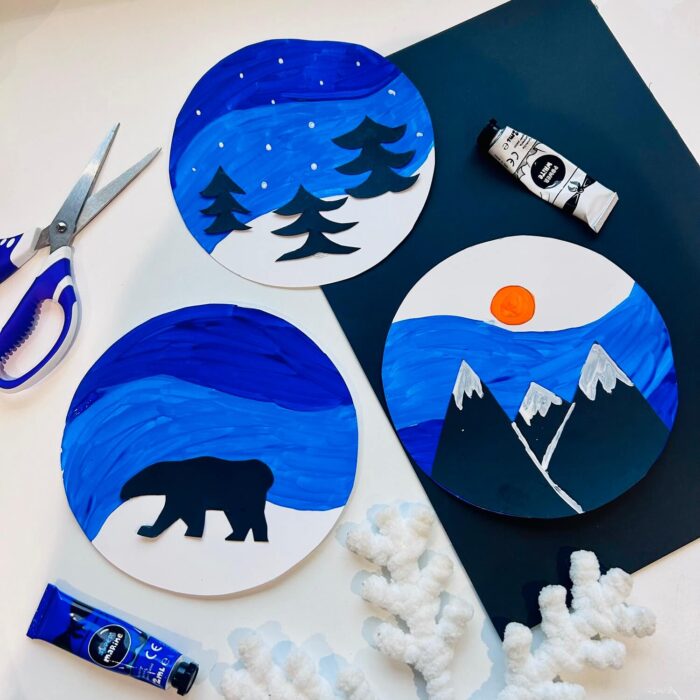fabriquer un paysage d'hiver en papier