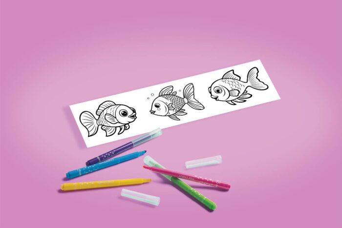 coloriage avec trois poissons à colorier et découper pour le premier avril